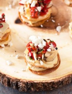 Greek Hummus Mini Tostada Stacks | cakenknife.com