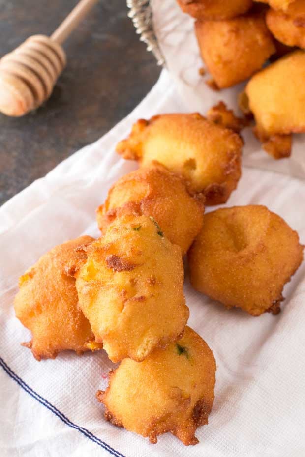 Jalapeno Agave Cornbread Fritters | cakenknife.com