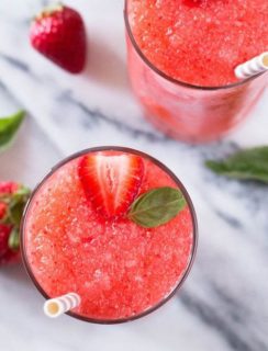 Strawberry Basil Frozen Daiquiris | cakenknife.com