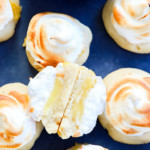 shortbread cookies with lemon curd and whipped meringue on top