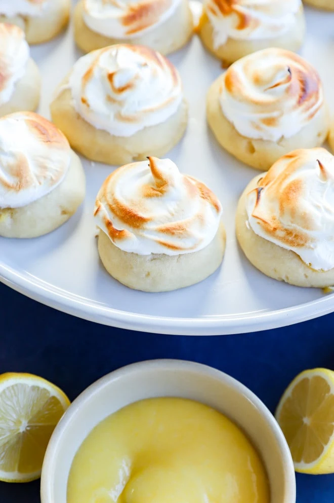 Easy citrus pie treats on a cake stand