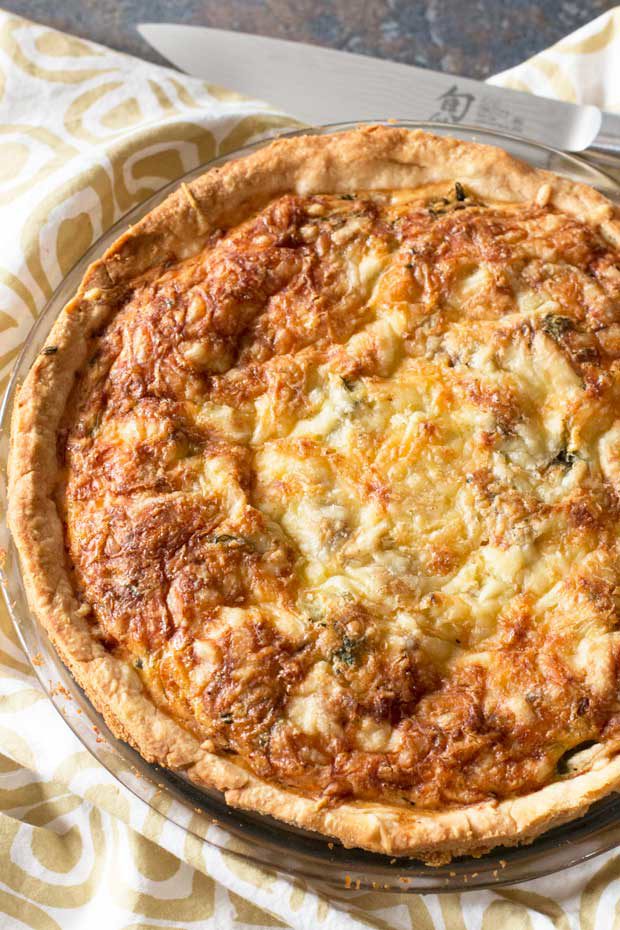 Bacon, Roasted Broccolini & Gruyere Quiche | cakenknife.com