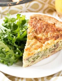 Bacon, Roasted Broccolini & Gruyere Quiche | cakenknife.com