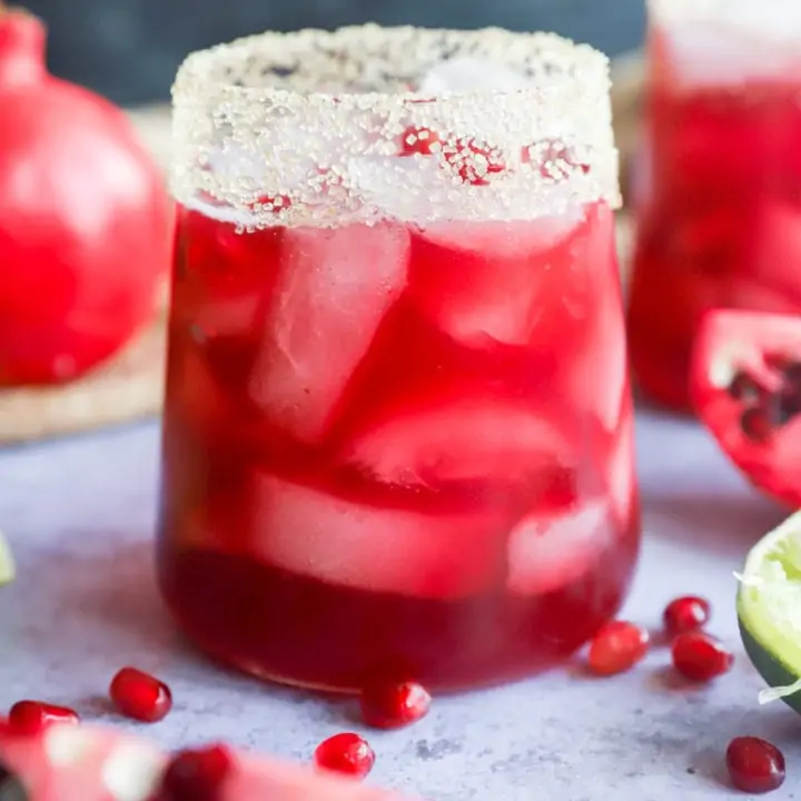 pomegranate margarita cocktail in a glass picture
