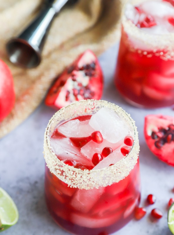 image of pomegranate drink in glasses