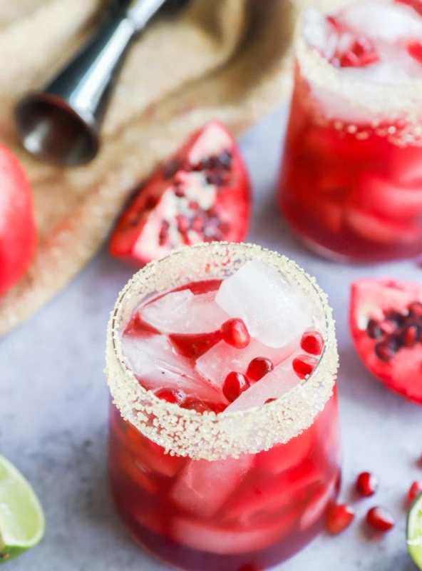 image of pomegranate drink in glasses