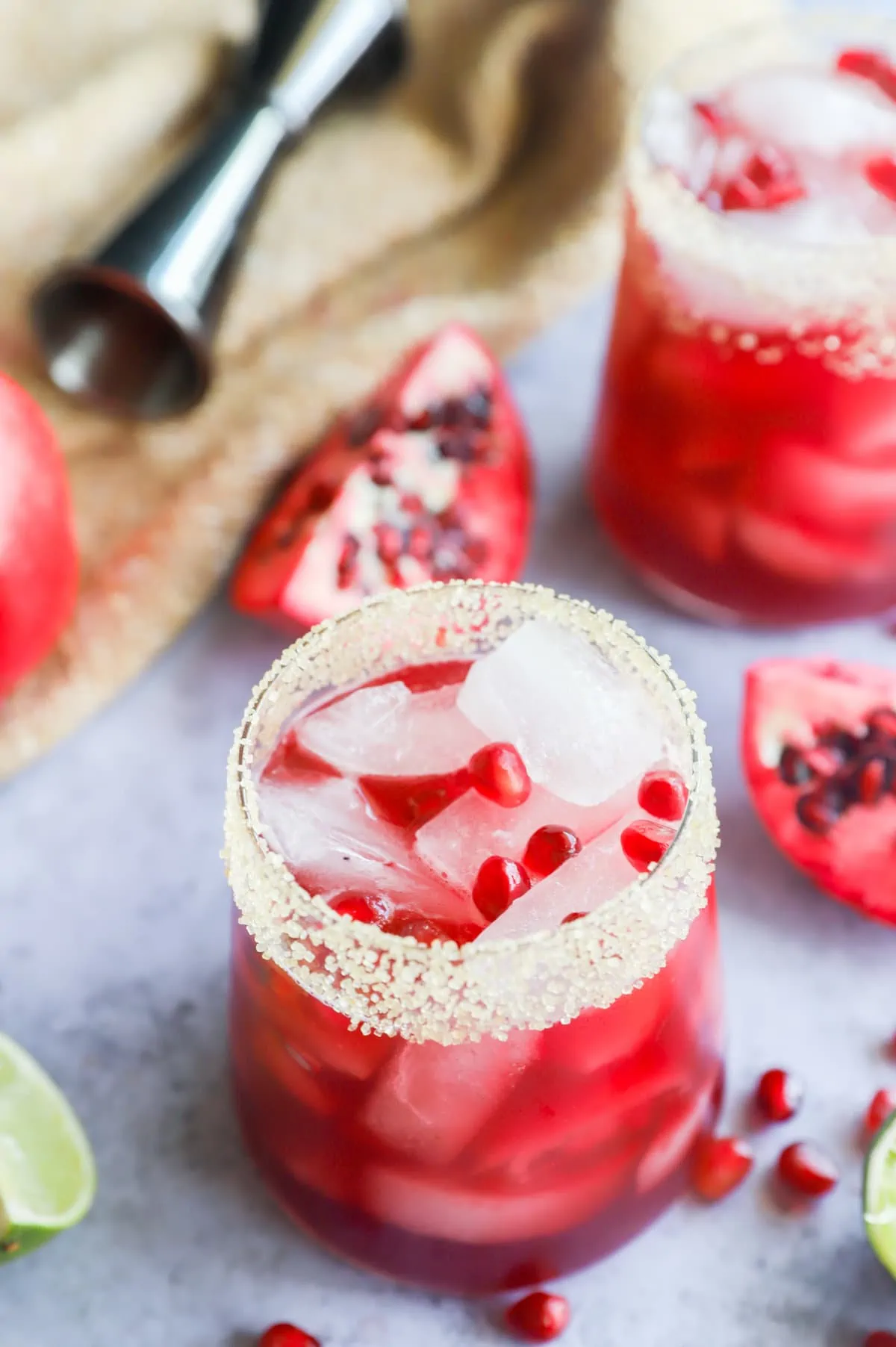 image of pomegranate drink in glasses