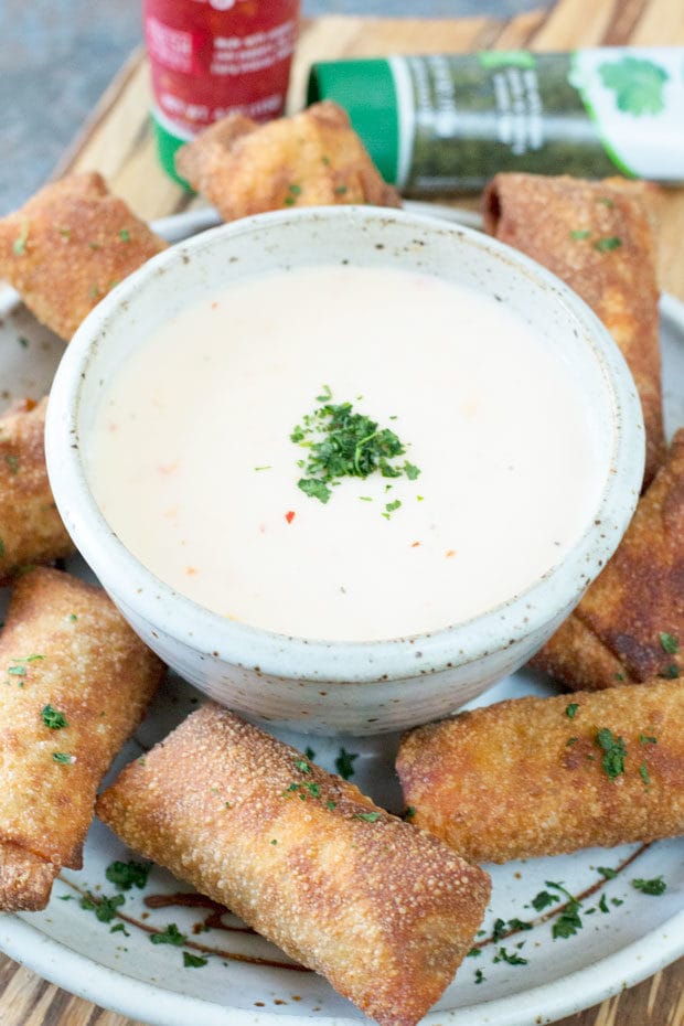 Chorizo Egg Rolls with Spicy Queso Dipping Sauce | cakenknife.com