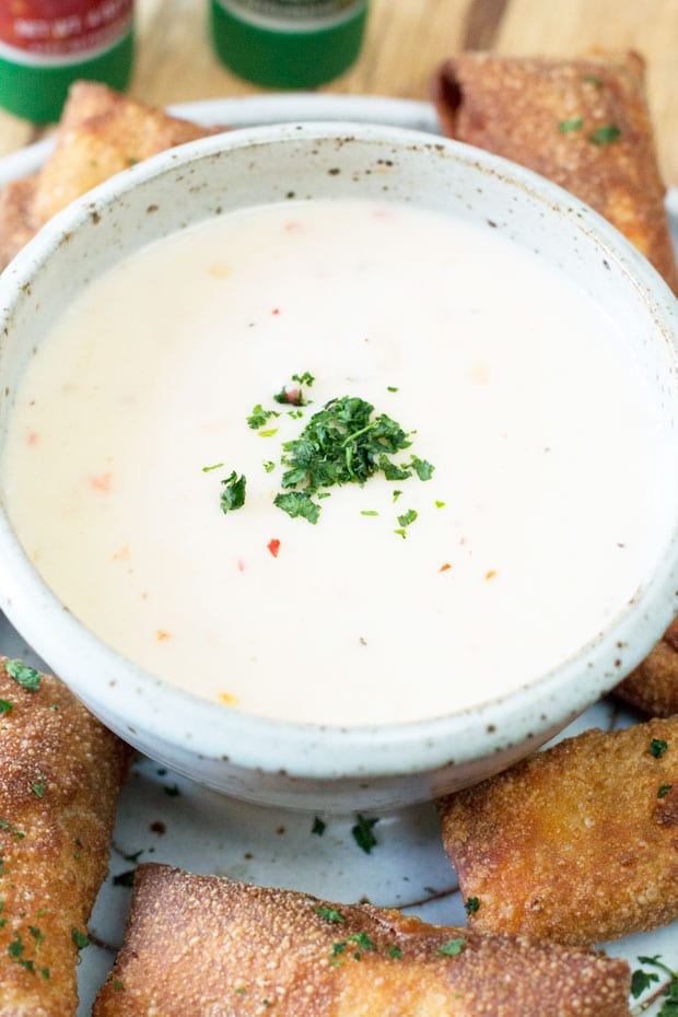 ChorizoEggRollswithChileQuesoBlancoPic Cake 'n Knife