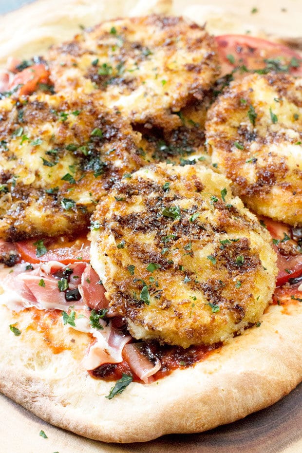 Fried Mozzarella Prosciutto Pizza | cakenknife.com