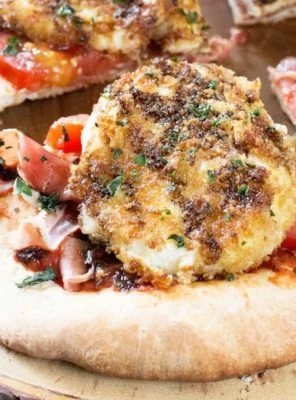 Fried Mozzarella Prosciutto Pizza | cakenknife.com