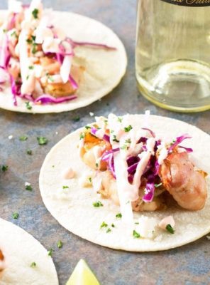 Grilled Bacon-Wrapped Shrimp Tacos | cakenknife.com