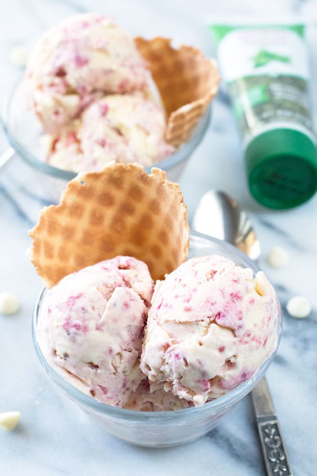 Lemon Raspberry Basil Ice Cream | cakenknife.com