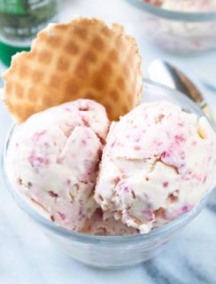 Lemon Raspberry Basil Ice Cream | cakenknife.com