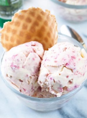 Lemon Raspberry Basil Ice Cream | cakenknife.com