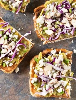 Loaded Mango Serrano Guacamole Toast | cakenknife.com