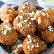 Mexican Arancini with Avocado Cilantro Dipping Sauce | cakenknife.com