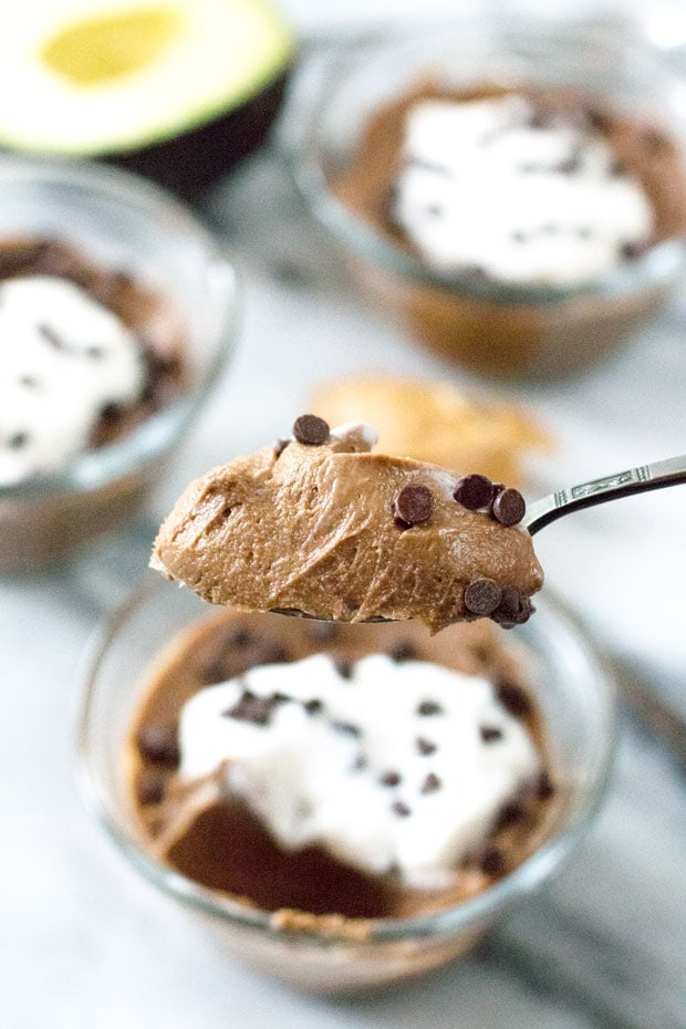 Chocolate Avocado Pudding with Coconut and Peanut Butter | cakenknife.com