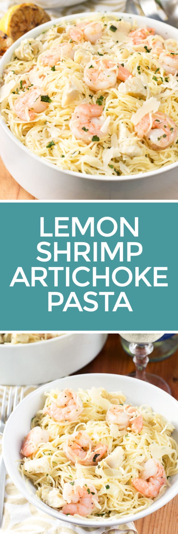 Lemon Shrimp & Artichoke Angel Hair Pasta | cakenknife.com