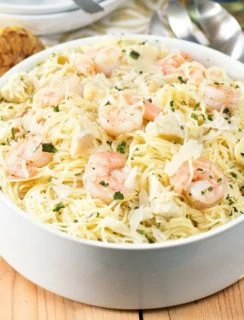 Lemon Shrimp & Artichoke Angel Hair Pasta | cakenknife.com