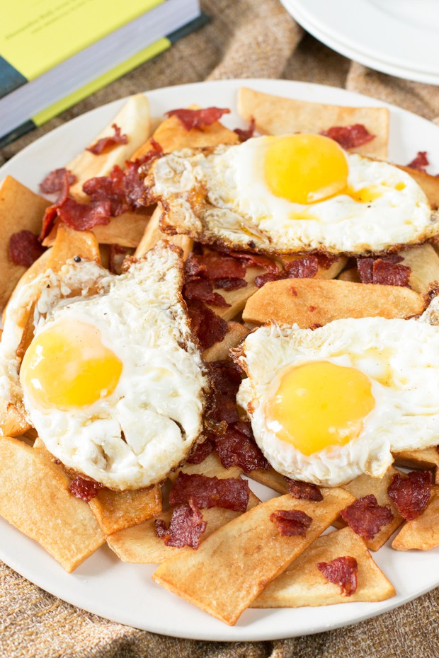 messy eggs & with rough-cut potatoes