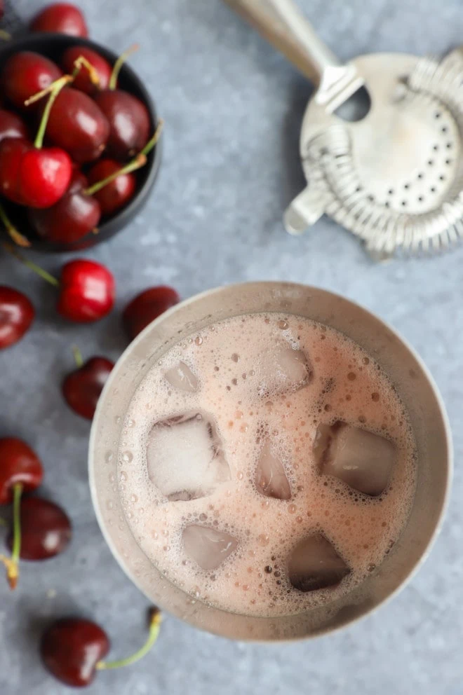 Cherry cocktail in cocktail shaker image