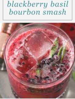 Blackberry Basil Bourbon Smash Pinterest Image