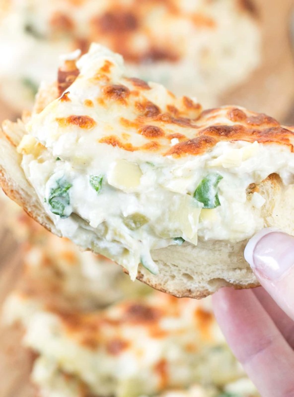 Chicken Spinach & Artichoke Dip French Bread | cakenknife.com