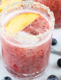 Peach Blueberry Margarita Recipe | cakenknife.com