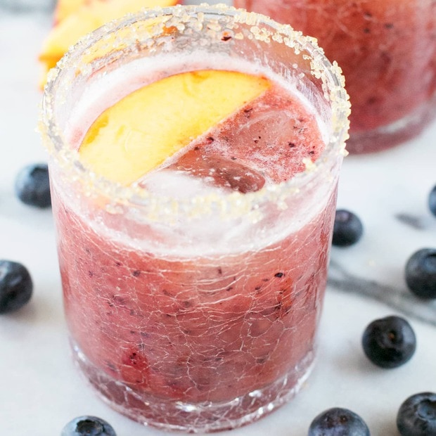 Peach Blueberry Margarita Recipe | cakenknife.com