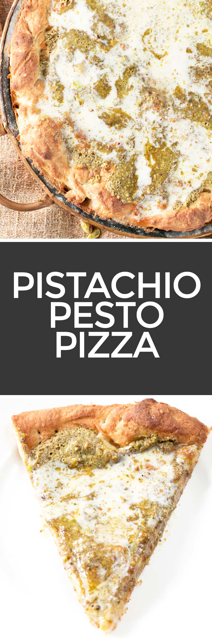 Pistachio Pesto Pizza with Crème Fraîche and Roasted Garlic (plus a