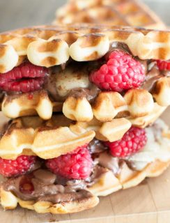 Raspberry Nutella Brie Waffle Sandwiches | cakenknife.com