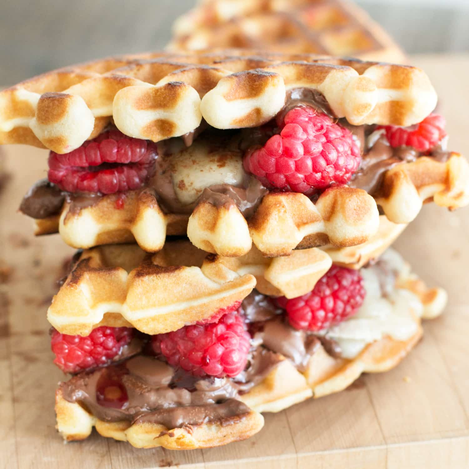 Raspberry Nutella Brie Waffle Sandwiches | cakenknife.com