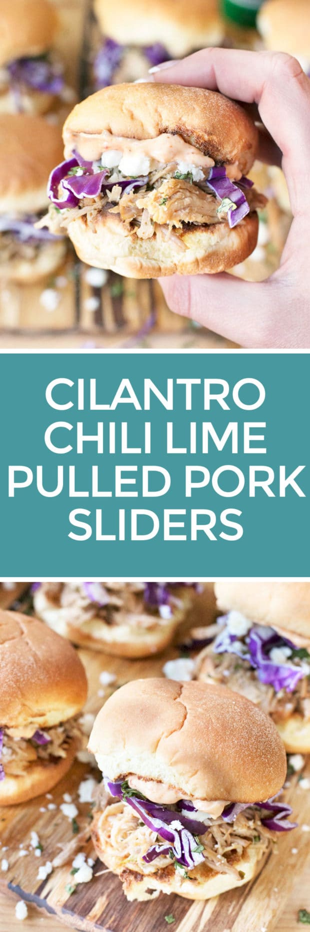 Cilantro Chili Lime Pulled Pork Sliders | cakenknife.com