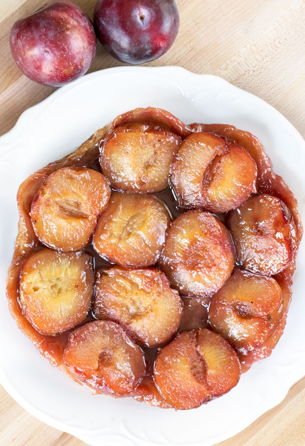 Plum Ginger Tart Tatin + A Le Creuset Giveaway! | cakenknife.com