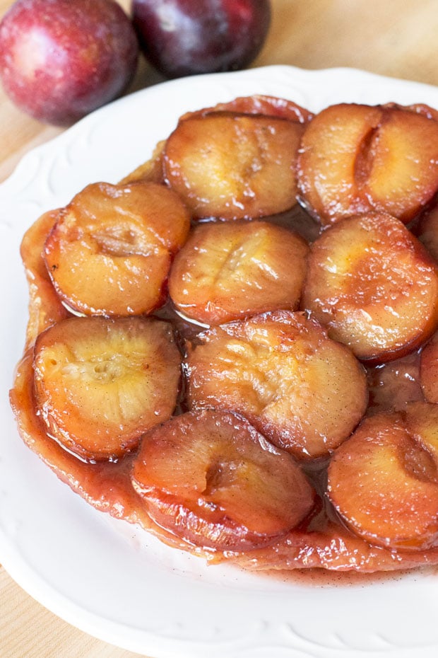 Plum Ginger Tart Tatin + A Le Creuset Giveaway! | cakenknife.com