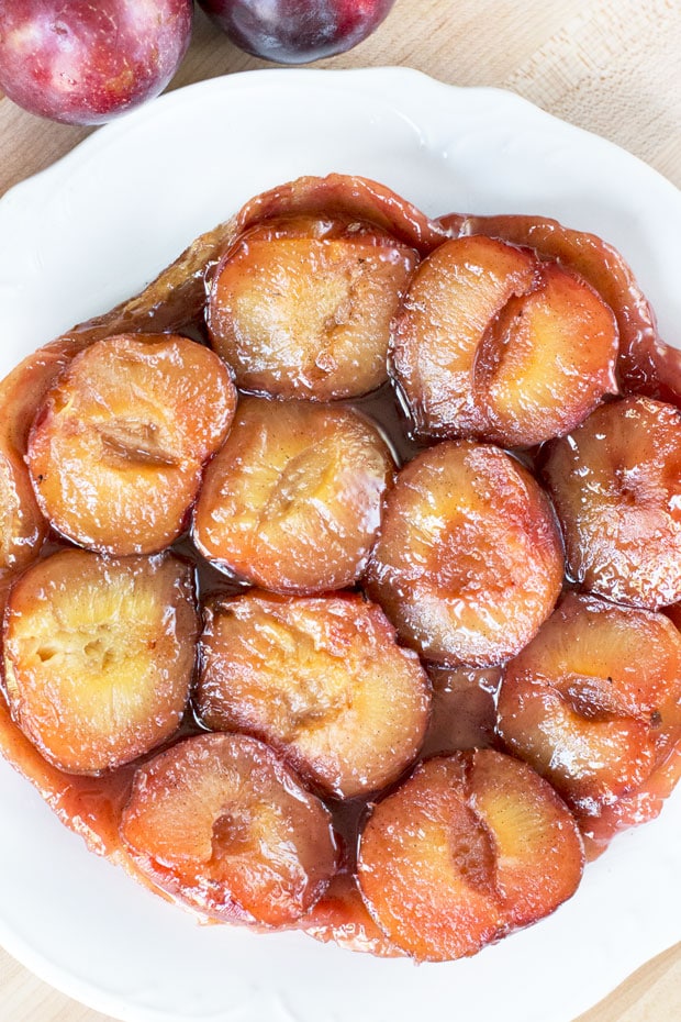 Plum Ginger Tart Tatin + A Le Creuset Giveaway! | cakenknife.com