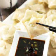 Steamed Shrimp Avocado Wontons with Ginger Dipping Sauce | cakenknife.com