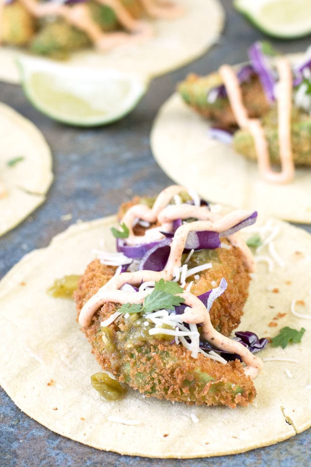 Fried Avocado Tacos | cakenknife.com