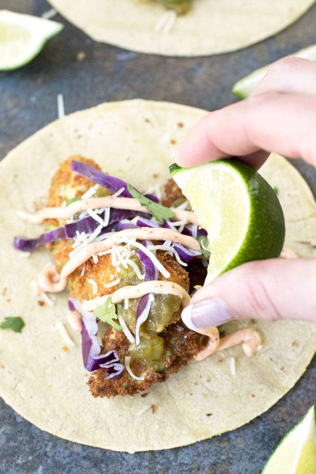 Fried Avocado Tacos | cakenknife.com