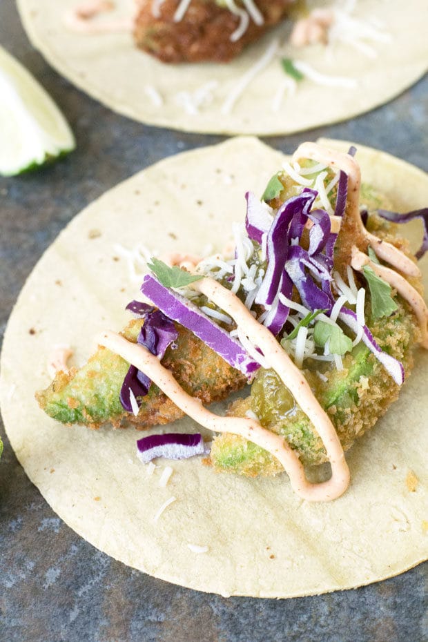 Fried Avocado Tacos | cakenknife.com