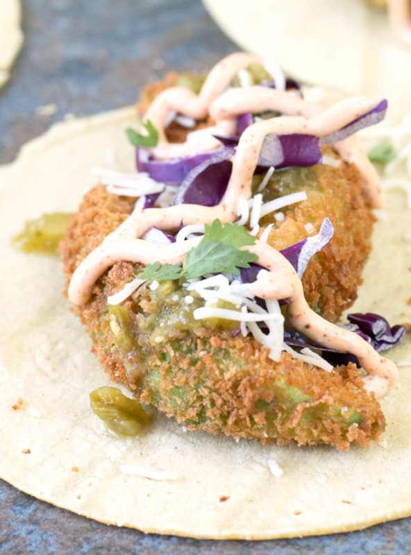 Fried Avocado Tacos | cakenknife.com