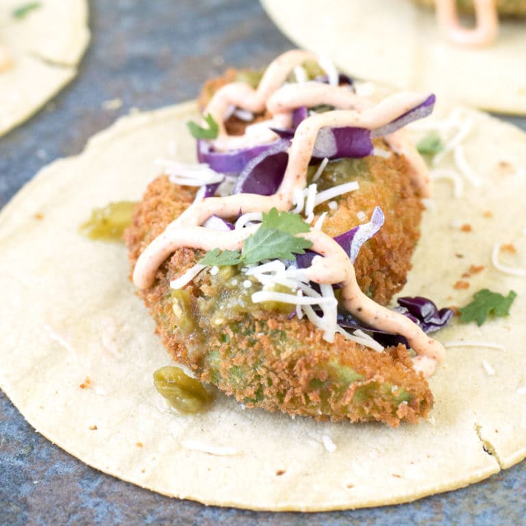 Fried Avocado Tacos | cakenknife.com