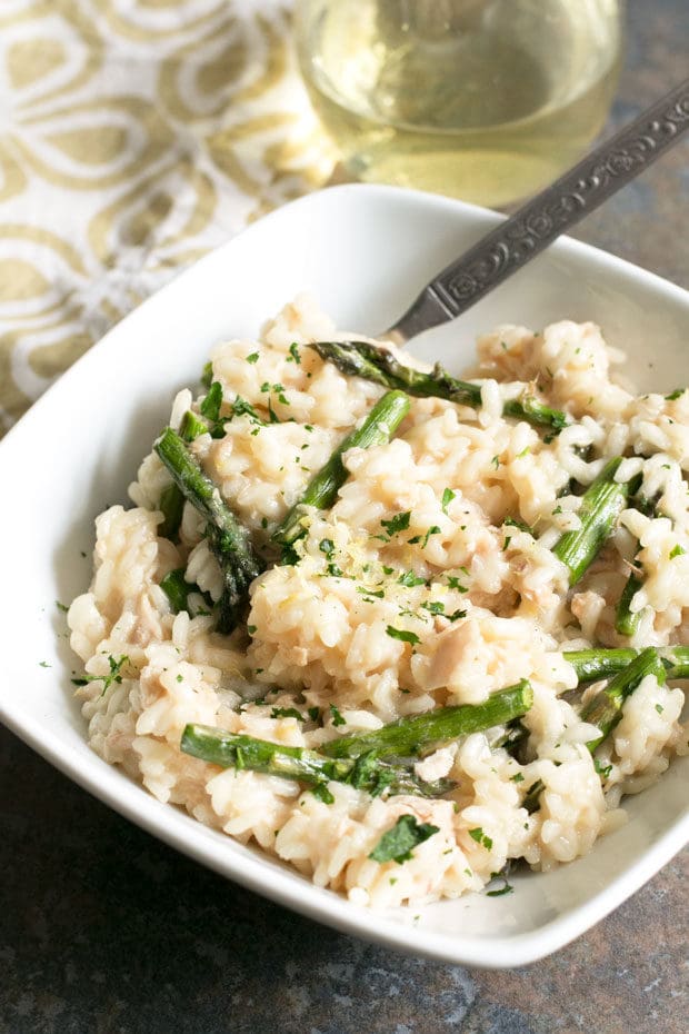 Salmon Lemon Risotto with Asparagus | cakenknife.com