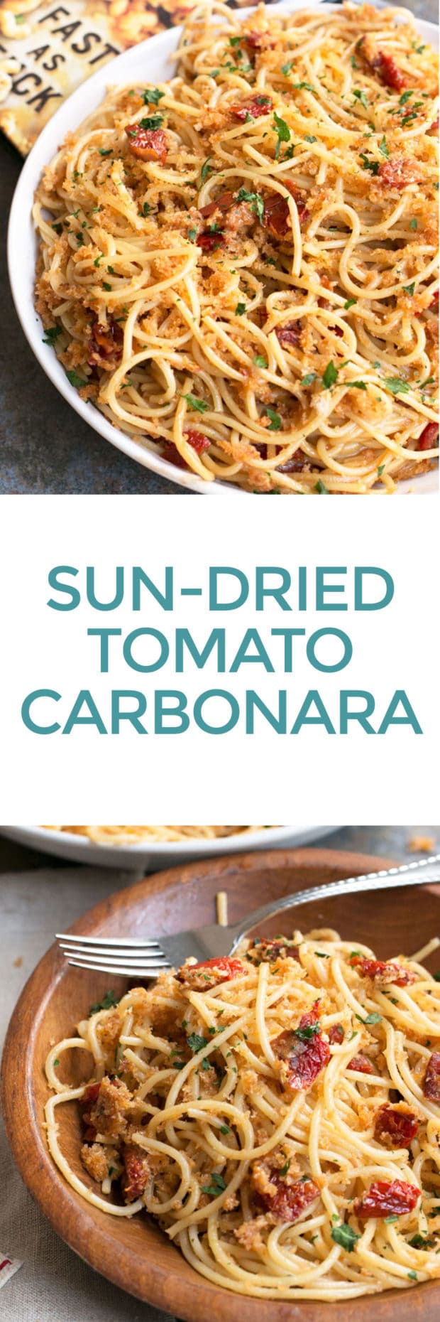 Thug Kitchen 101's Sun-Dried Tomato Carbonara | cakenknife.com
