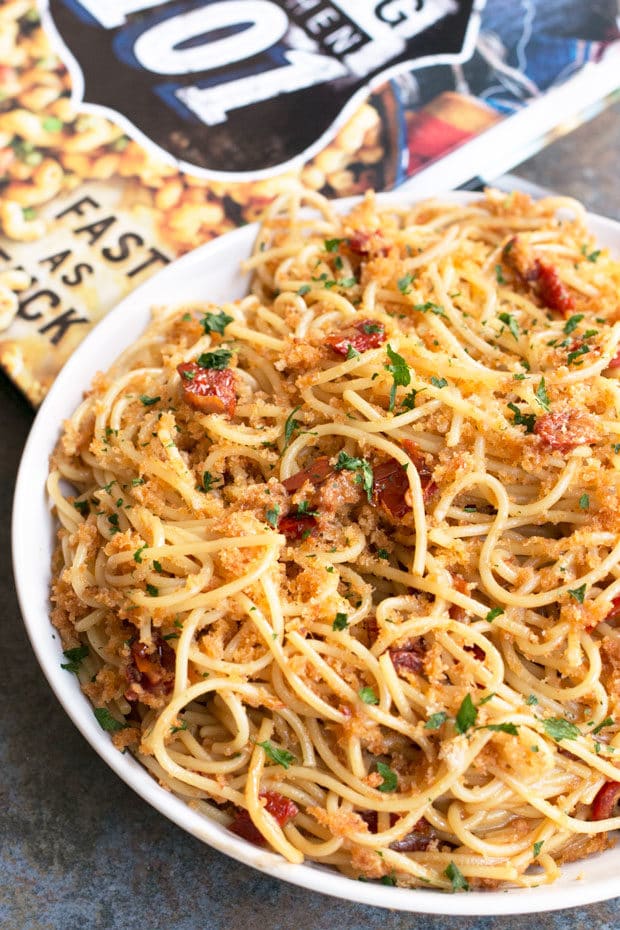 Thug Kitchen 101's Sun-Dried Tomato Carbonara | cakenknife.com