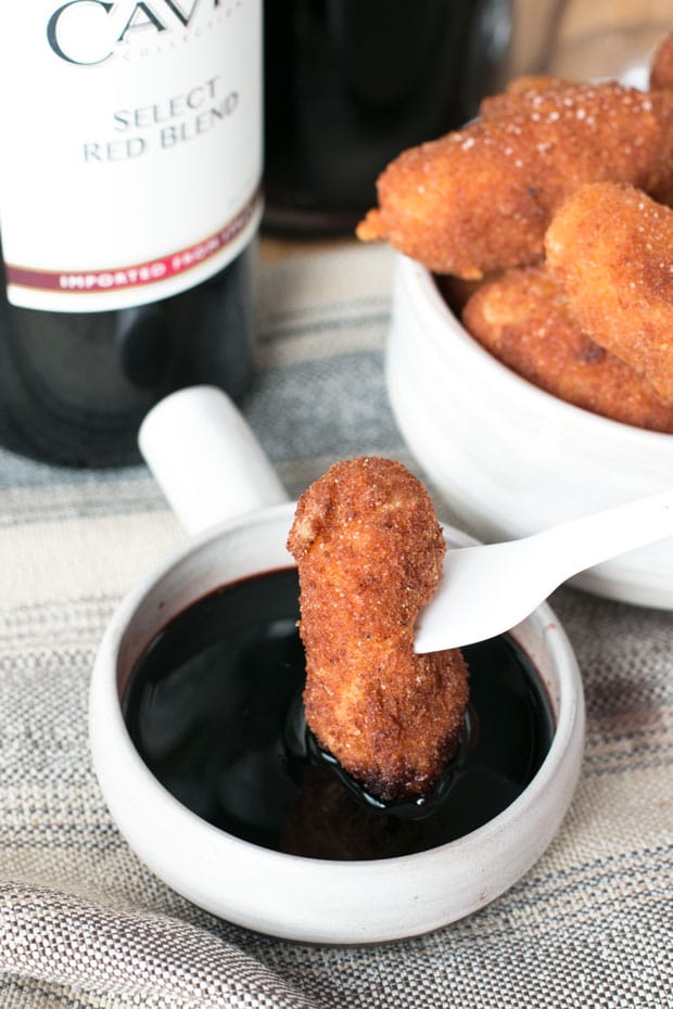 Chorizo, Cheese & Potato Croquettes with Red Wine Dipping Sauce | cakenknife.com