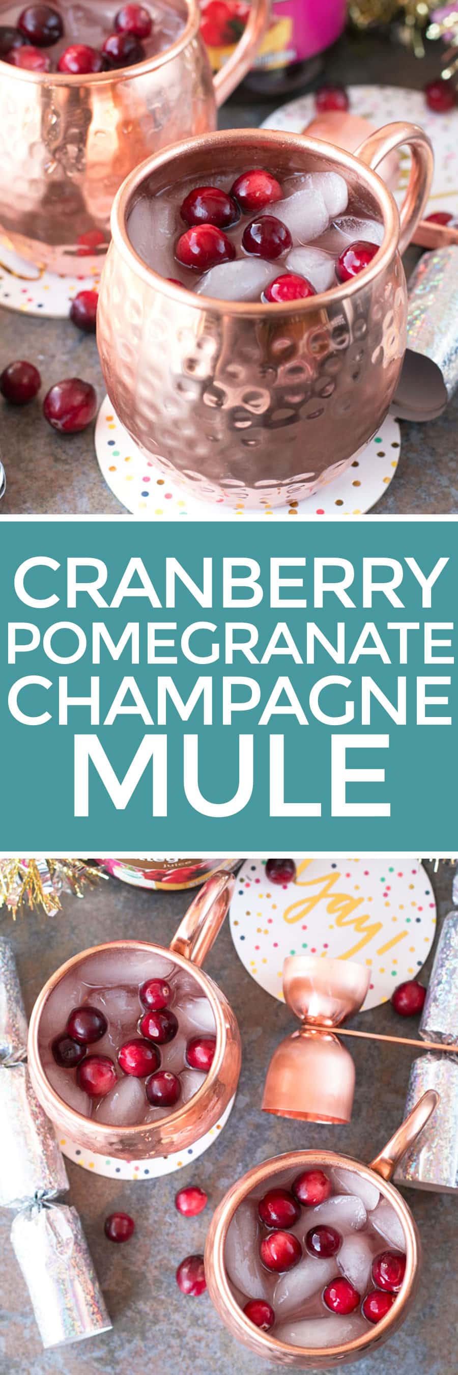 Cranberry Pomegranate Champagne Mule | cakenknife.com