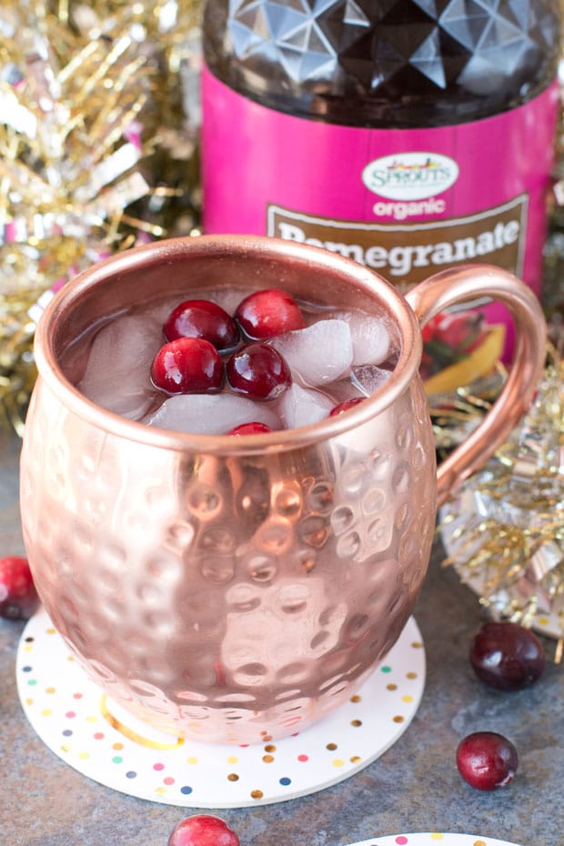 Cranberry Pomegranate Champagne Mule | cakenknife.com