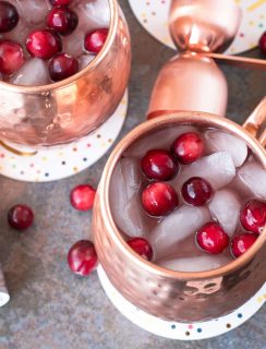 Cranberry Pomegranate Champagne Mule | cakenknife.com